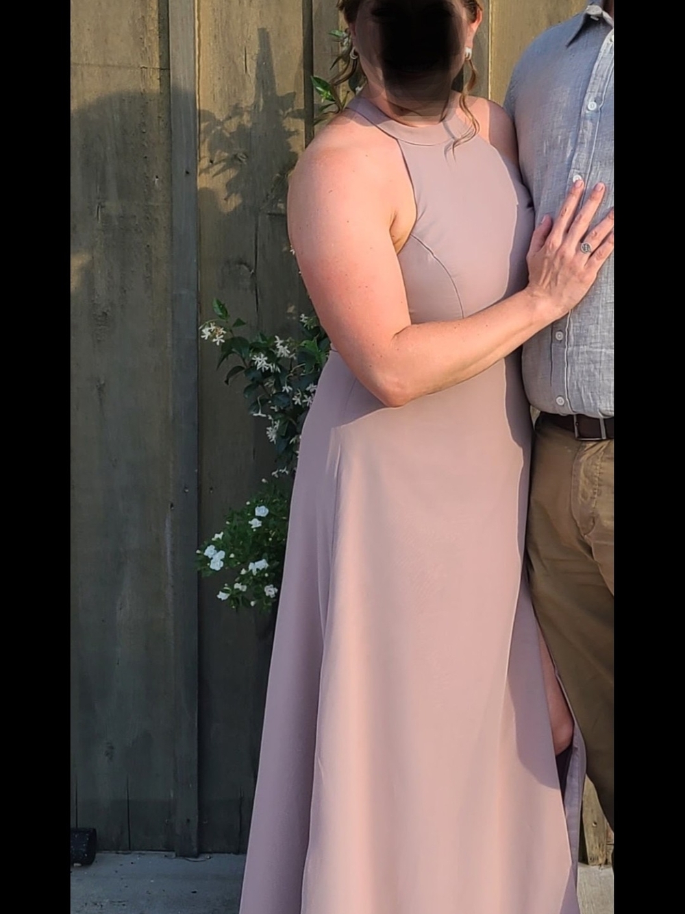 Azazie Blush Halter Maxi Dress